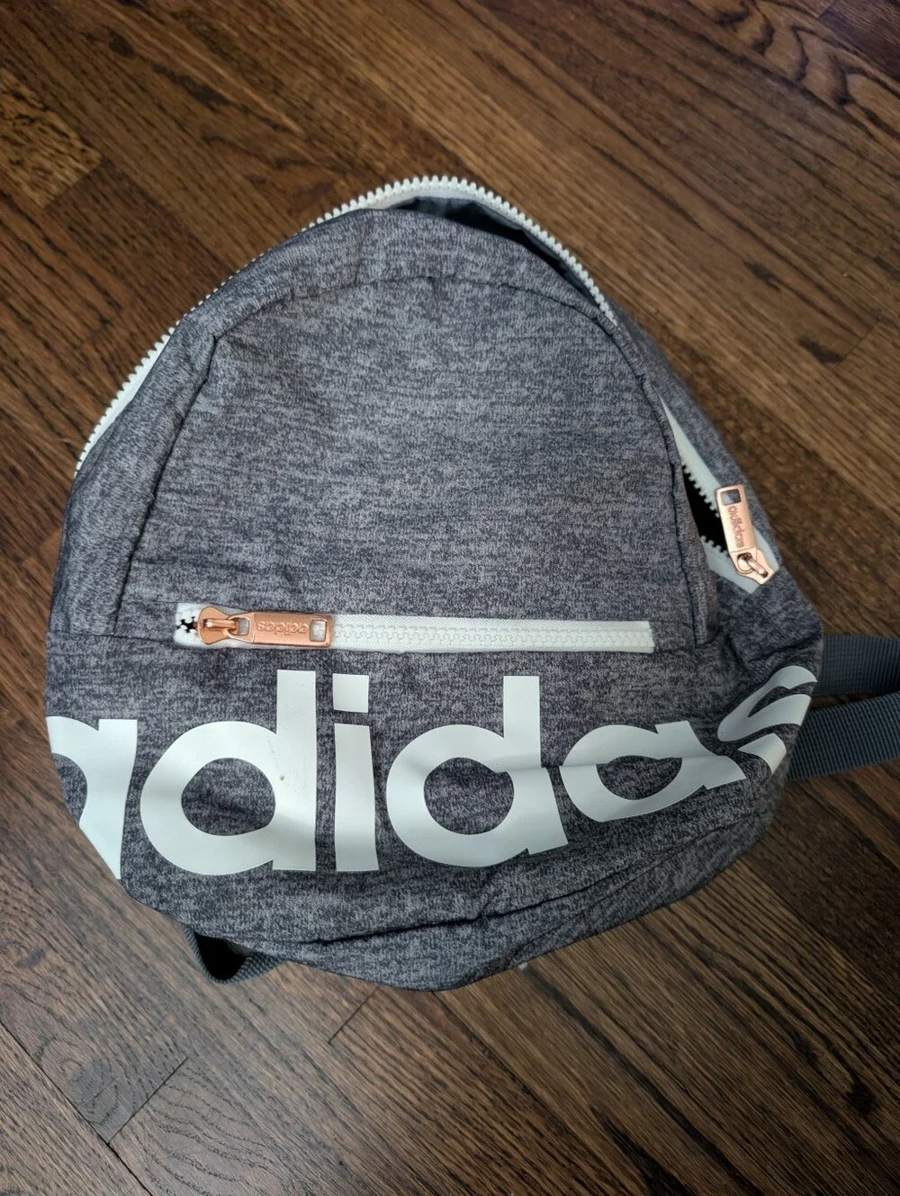 Adidas Heather Gray Mini Backpack with White Logo